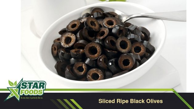 sliced ripe black olives
